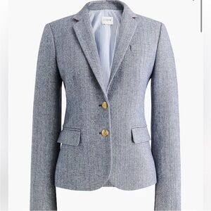 Herringbone wool-blend schoolboy blazer
